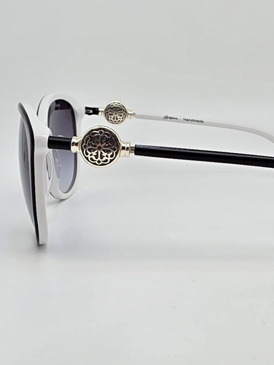 Brighton Ferrara Black on White Frame Blue Gradient Lens Sunglasses 56-15-133 main image 10